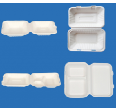 biodegradable compostable eco disposable sugarcane bagasse pulp hinged box