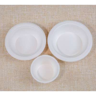 Compostable disposable bagasse paper round soup bowl